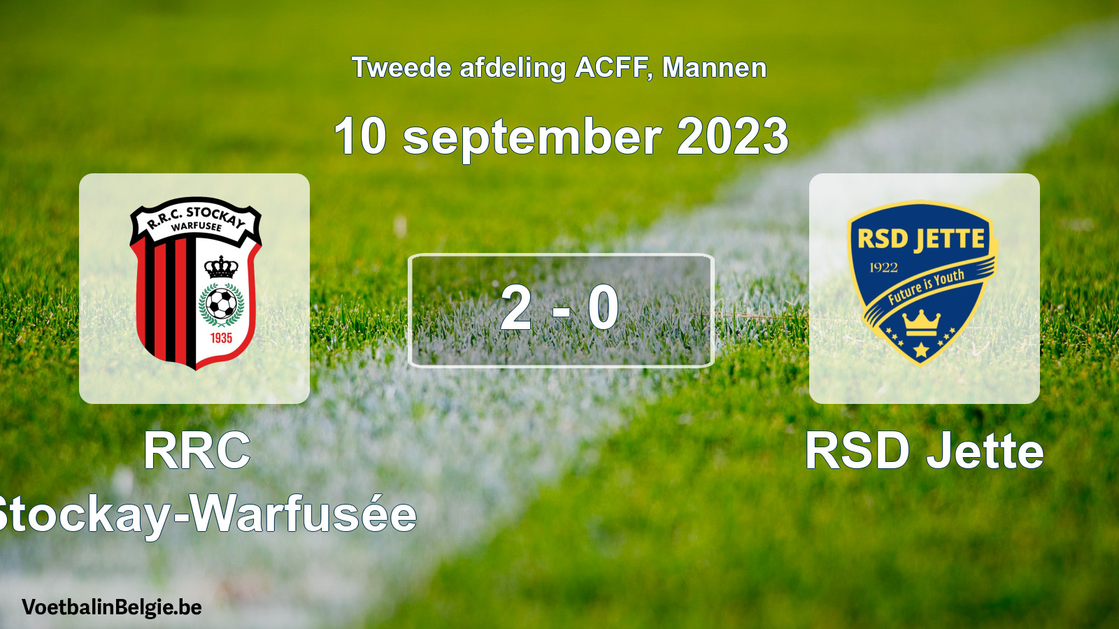 Gespeelde wedstrijd mannenvoetbal: RRC Stockay-Warfusée - RSD Jette 2 - 0 (10 september 2023)