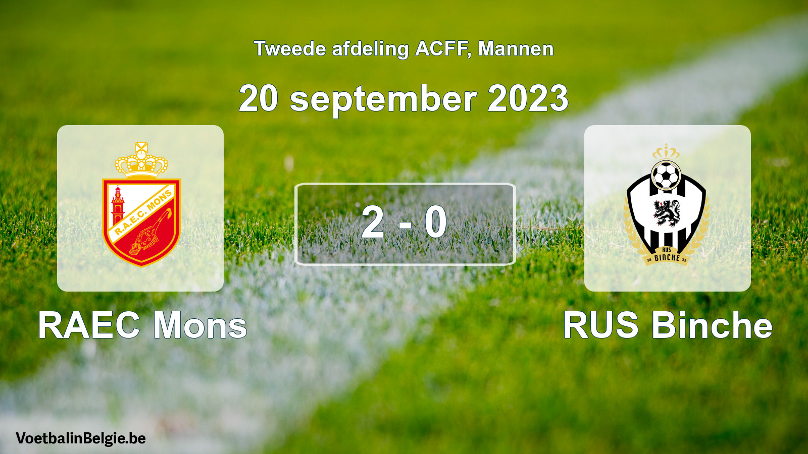 Gespeelde wedstrijd mannenvoetbal: RAEC Mons - RUS Binche 2 - 0 (20 september 2023)