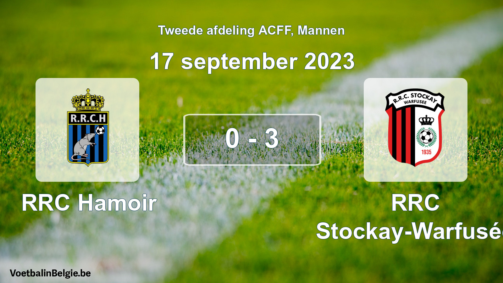 Gespeelde wedstrijd mannenvoetbal: RRC Hamoir - RRC Stockay-Warfusée 0 - 3 (17 september 2023)