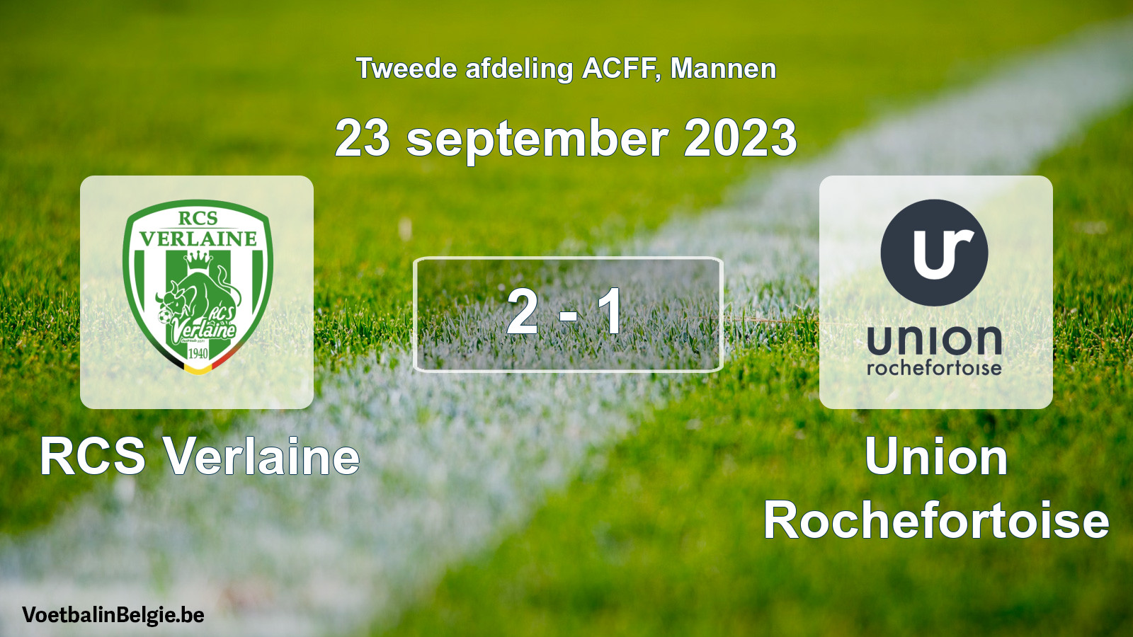 Gespeelde wedstrijd mannenvoetbal: RCS Verlaine - Union Rochefortoise 2 - 1 (23 september 2023)