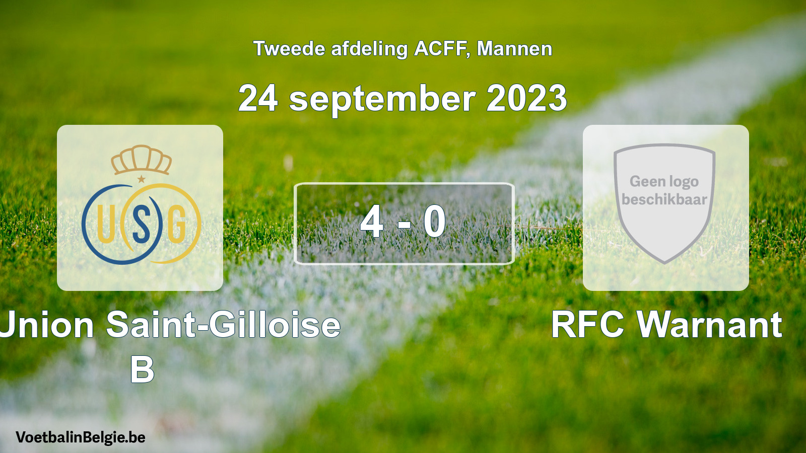 Gespeelde wedstrijd mannenvoetbal: R. Union Saint-Gilloise B - RFC Warnant 4 - 0 (24 september 2023)