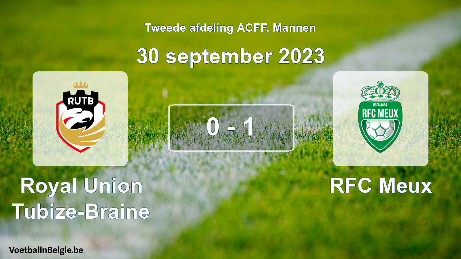 Gespeelde wedstrijd mannenvoetbal: Royal Union Tubize-Braine - RFC Meux 0 - 1 (30 september 2023)