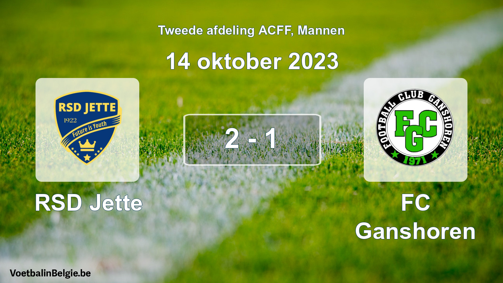 Gespeelde wedstrijd mannenvoetbal: RSD Jette - FC Ganshoren 2 - 1 (14 oktober 2023)