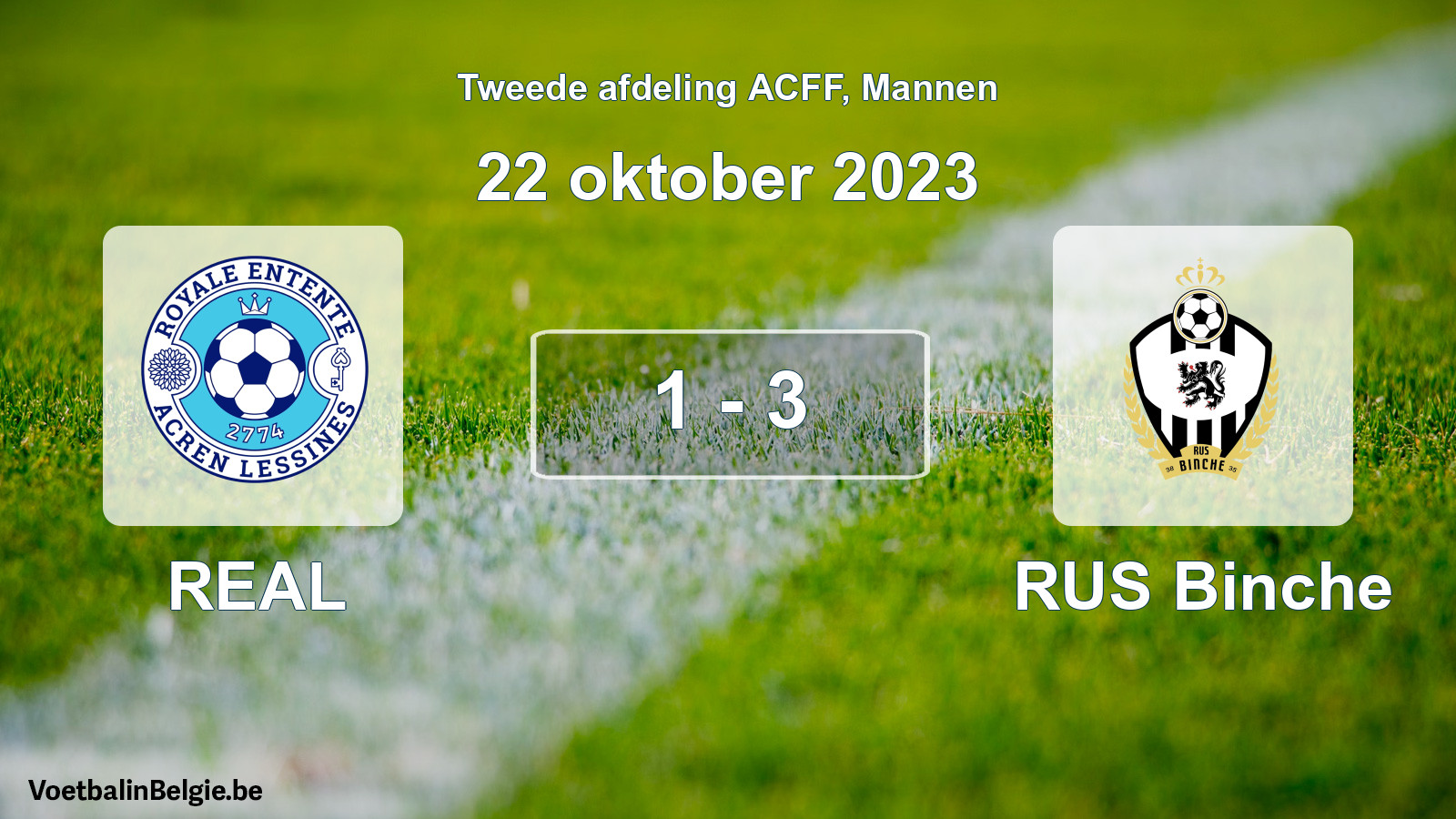 Gespeelde wedstrijd mannenvoetbal: REAL - RUS Binche 1 - 3 (22 oktober 2023)