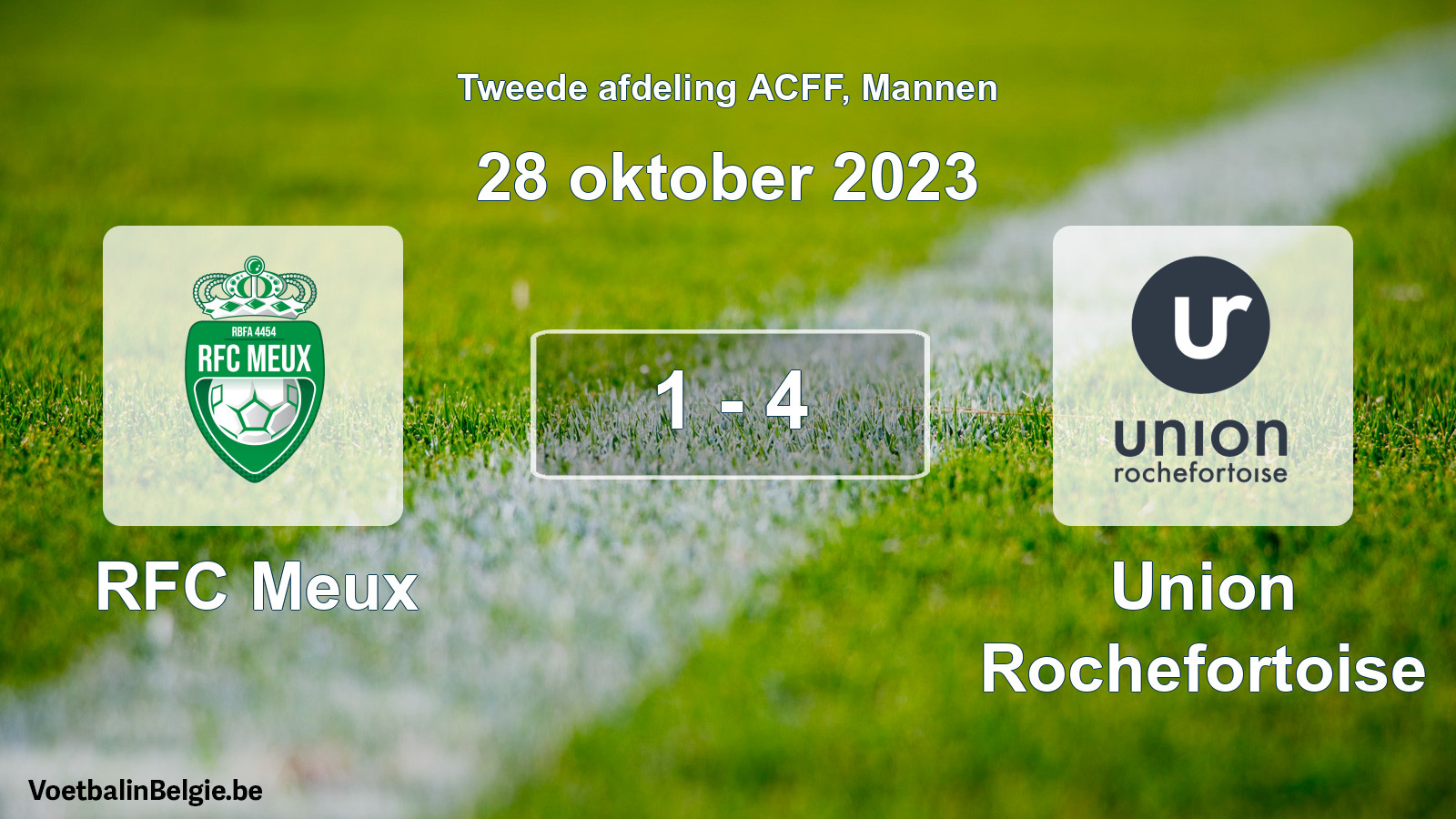 Gespeelde wedstrijd mannenvoetbal: RFC Meux - Union Rochefortoise 1 - 4 (28 oktober 2023)