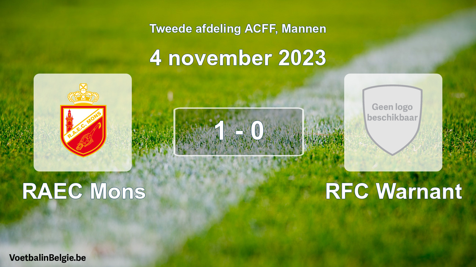 Gespeelde wedstrijd mannenvoetbal: RAEC Mons - RFC Warnant 1 - 0 (4 november 2023)