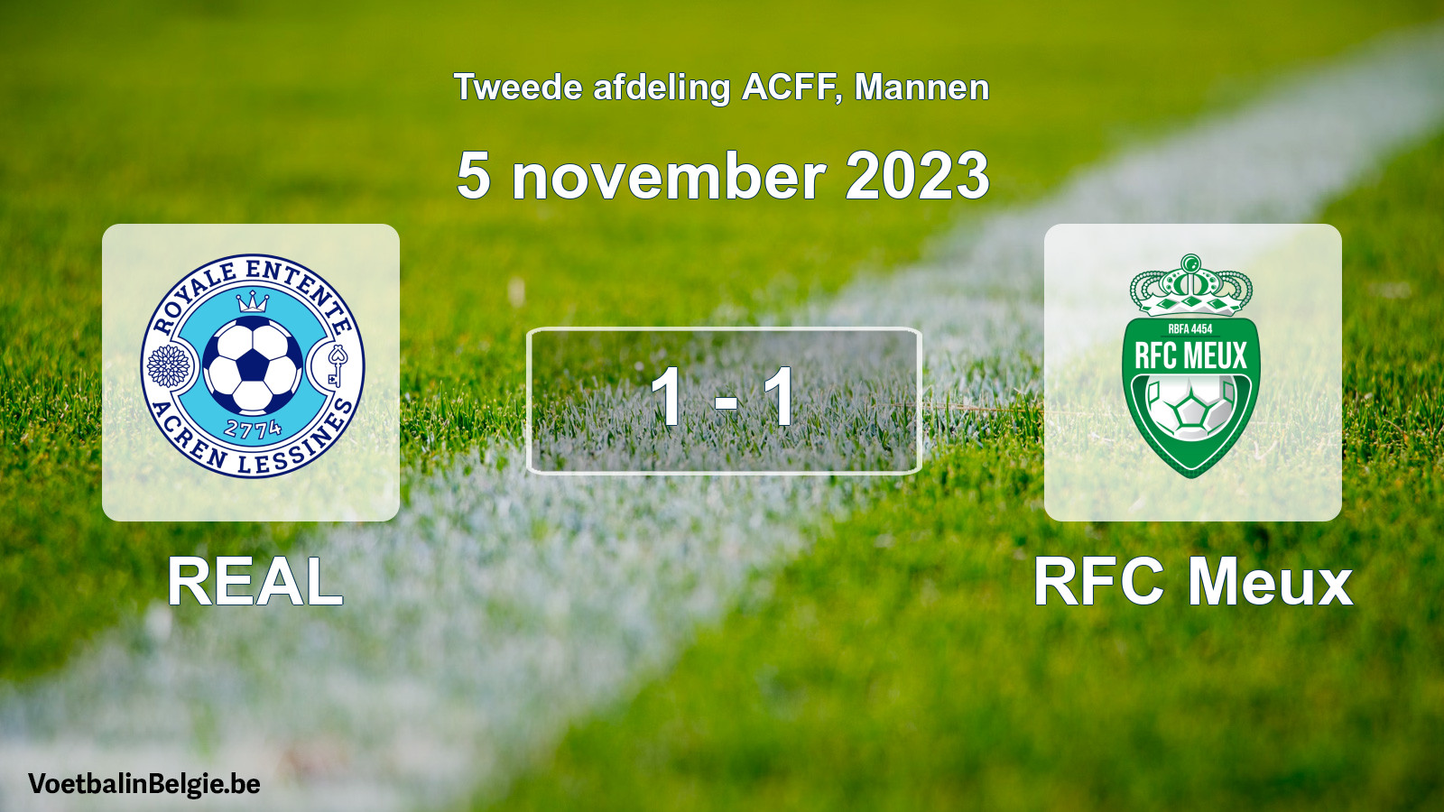 Gespeelde wedstrijd mannenvoetbal: REAL - RFC Meux 1 - 1 (5 november 2023)
