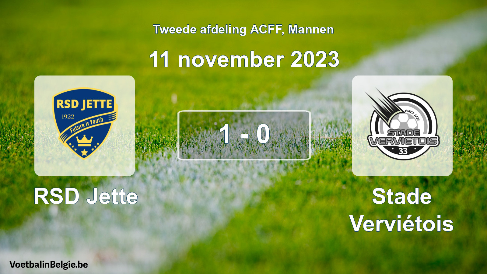 Gespeelde wedstrijd mannenvoetbal: RSD Jette - Stade Verviétois 1 - 0 (11 november 2023)