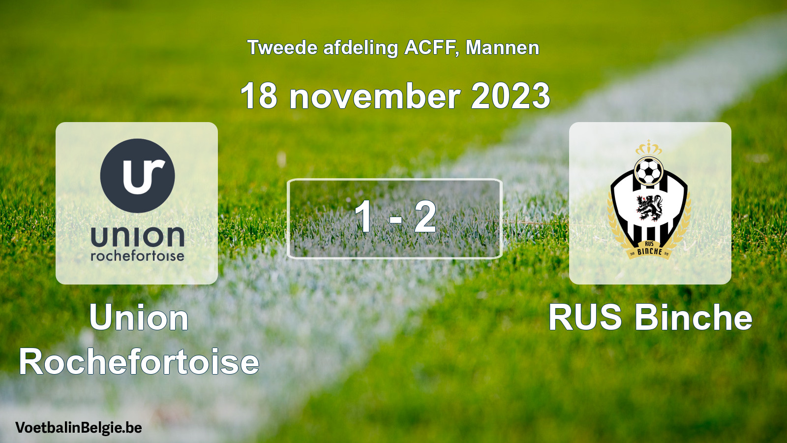 Gespeelde wedstrijd mannenvoetbal: Union Rochefortoise - RUS Binche 1 - 2 (18 november 2023)