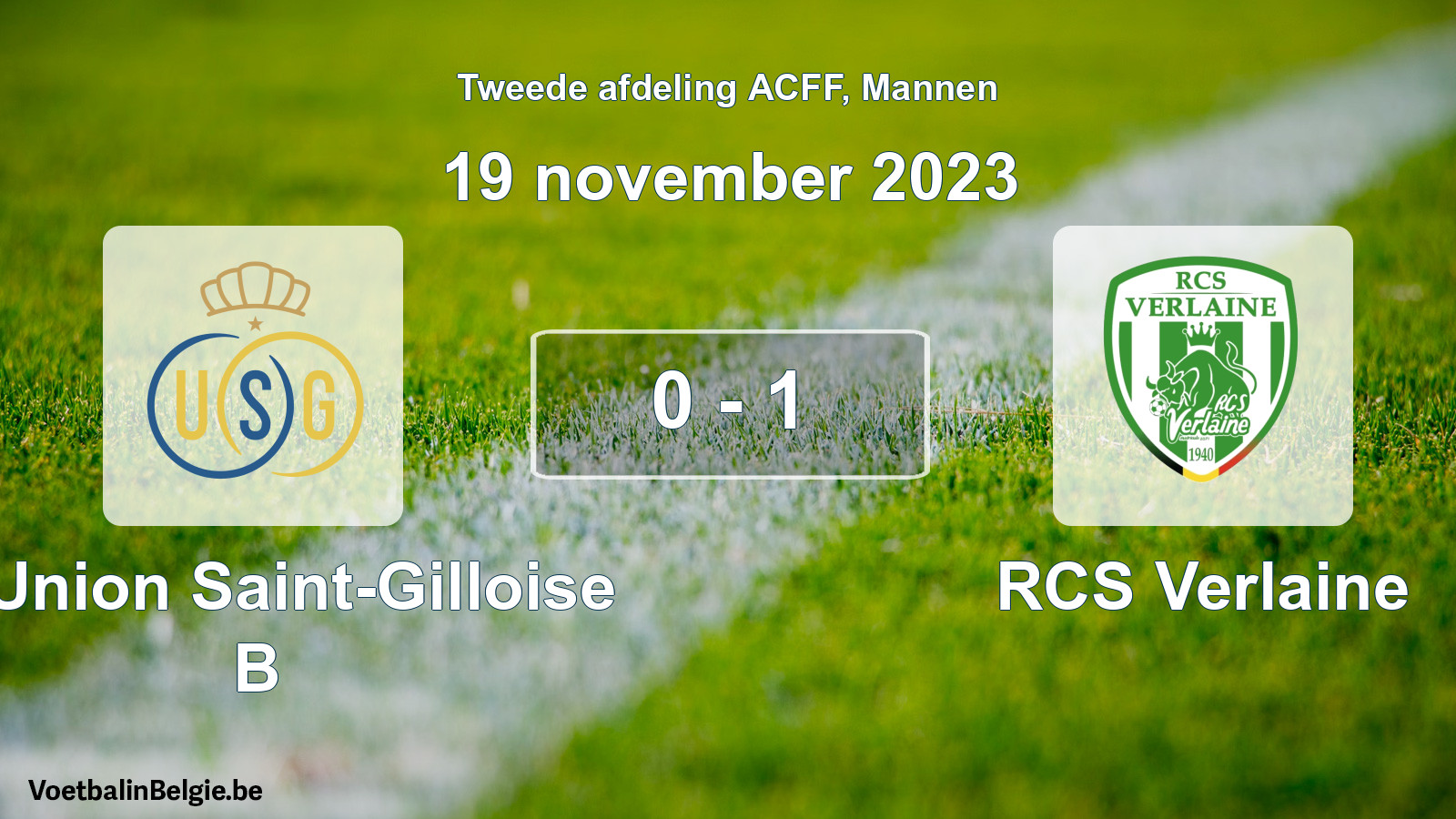 Gespeelde wedstrijd mannenvoetbal: R. Union Saint-Gilloise B - RCS Verlaine 0 - 1 (19 november 2023)