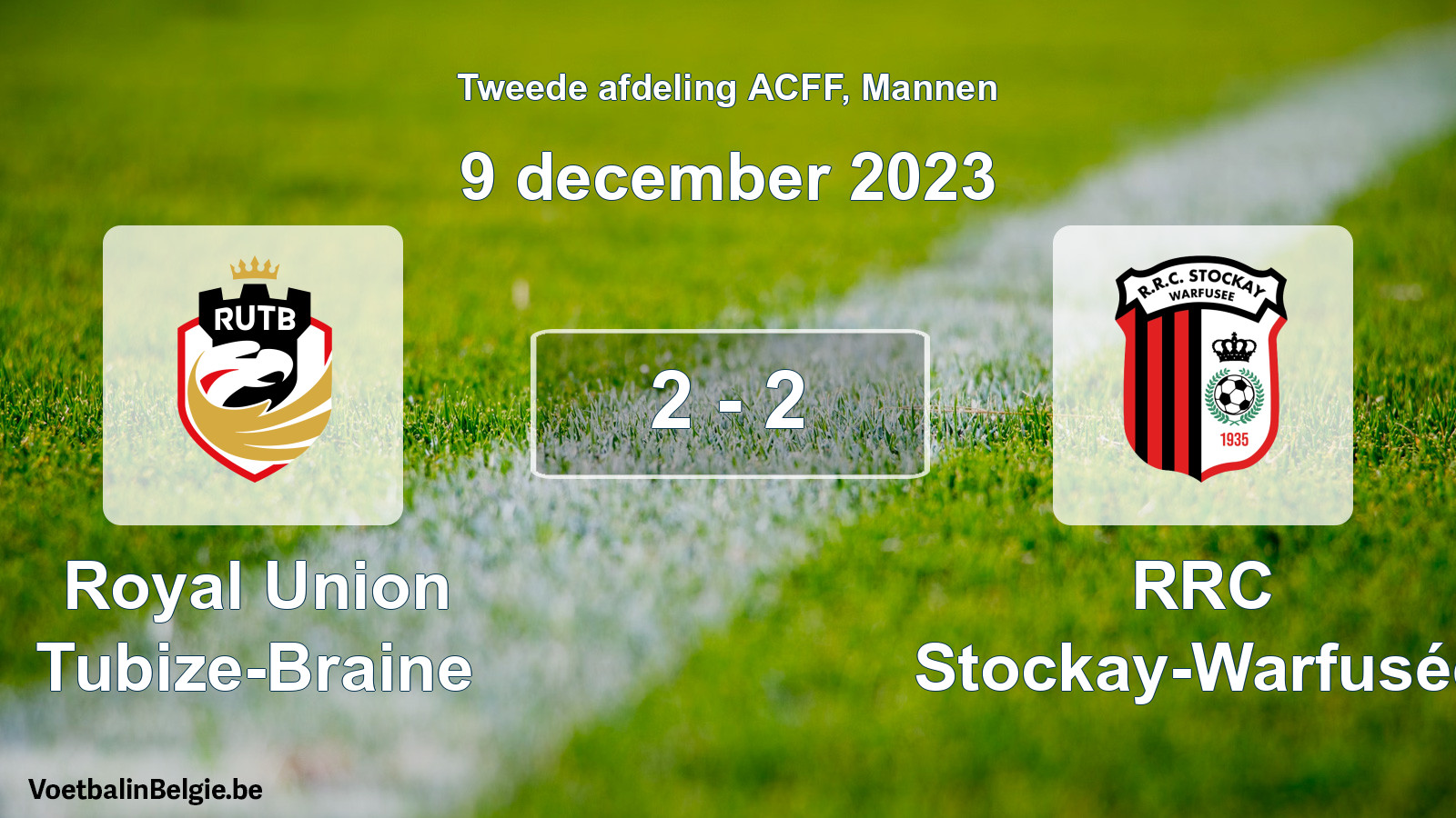 Gespeelde wedstrijd mannenvoetbal: Royal Union Tubize-Braine - RRC Stockay-Warfusée 2 - 2 (9 december 2023)