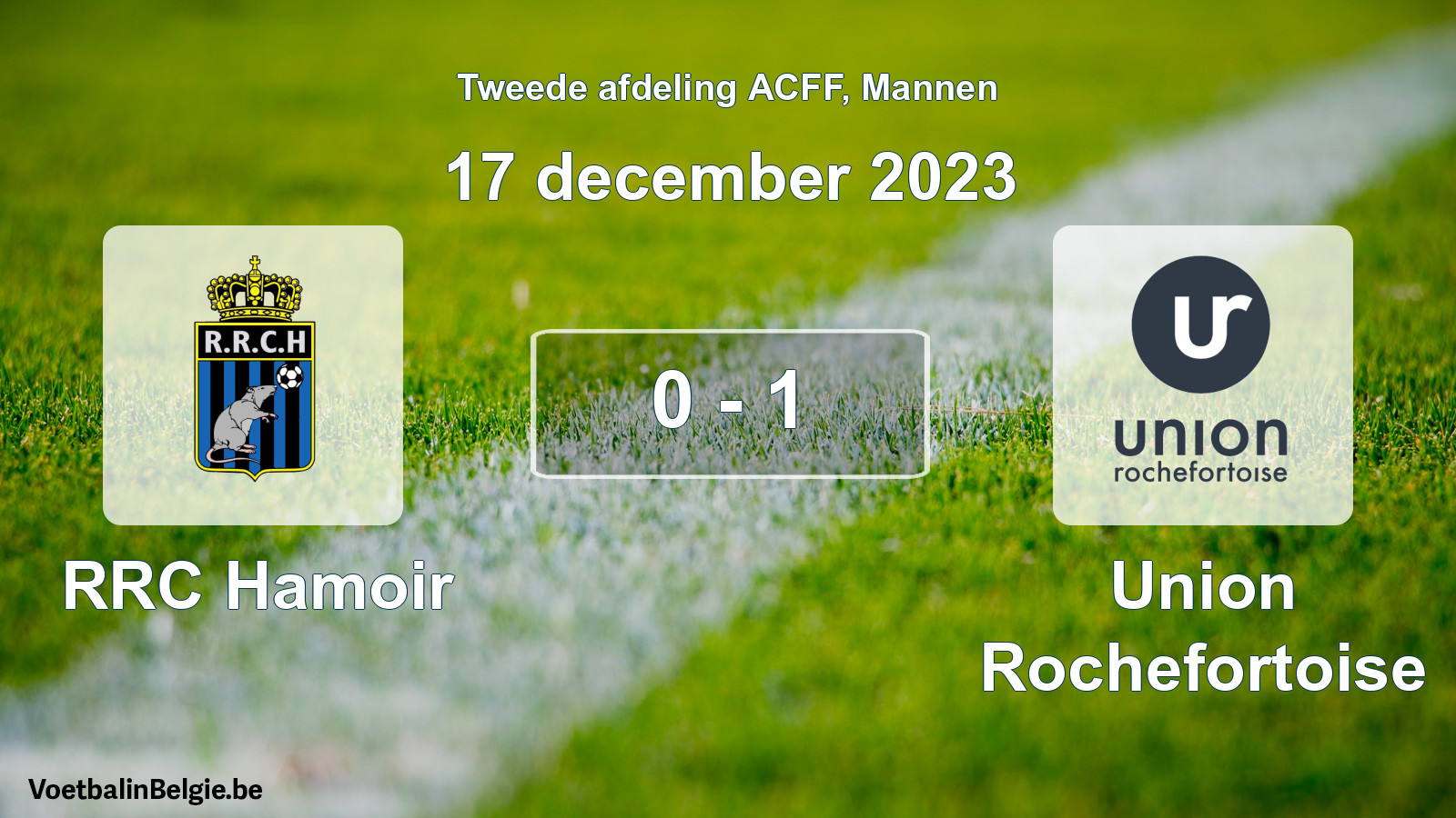 Gespeelde wedstrijd mannenvoetbal: RRC Hamoir - Union Rochefortoise 0 - 1 (17 december 2023)