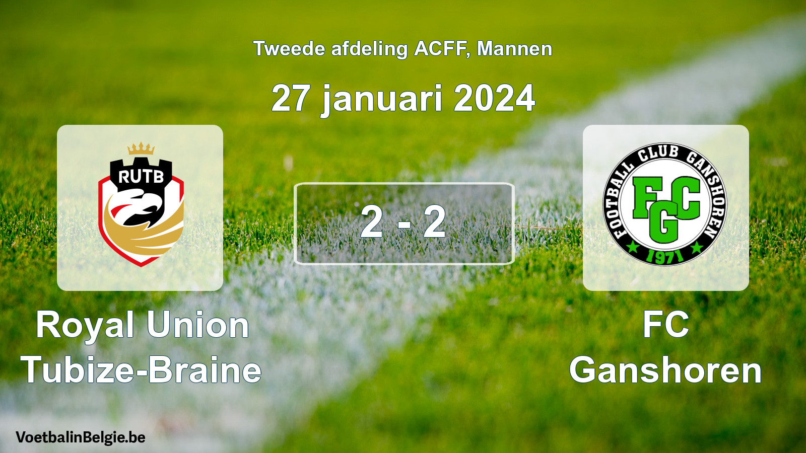 Gespeelde wedstrijd mannenvoetbal: Royal Union Tubize-Braine - FC Ganshoren 2 - 2 (27 januari 2024)