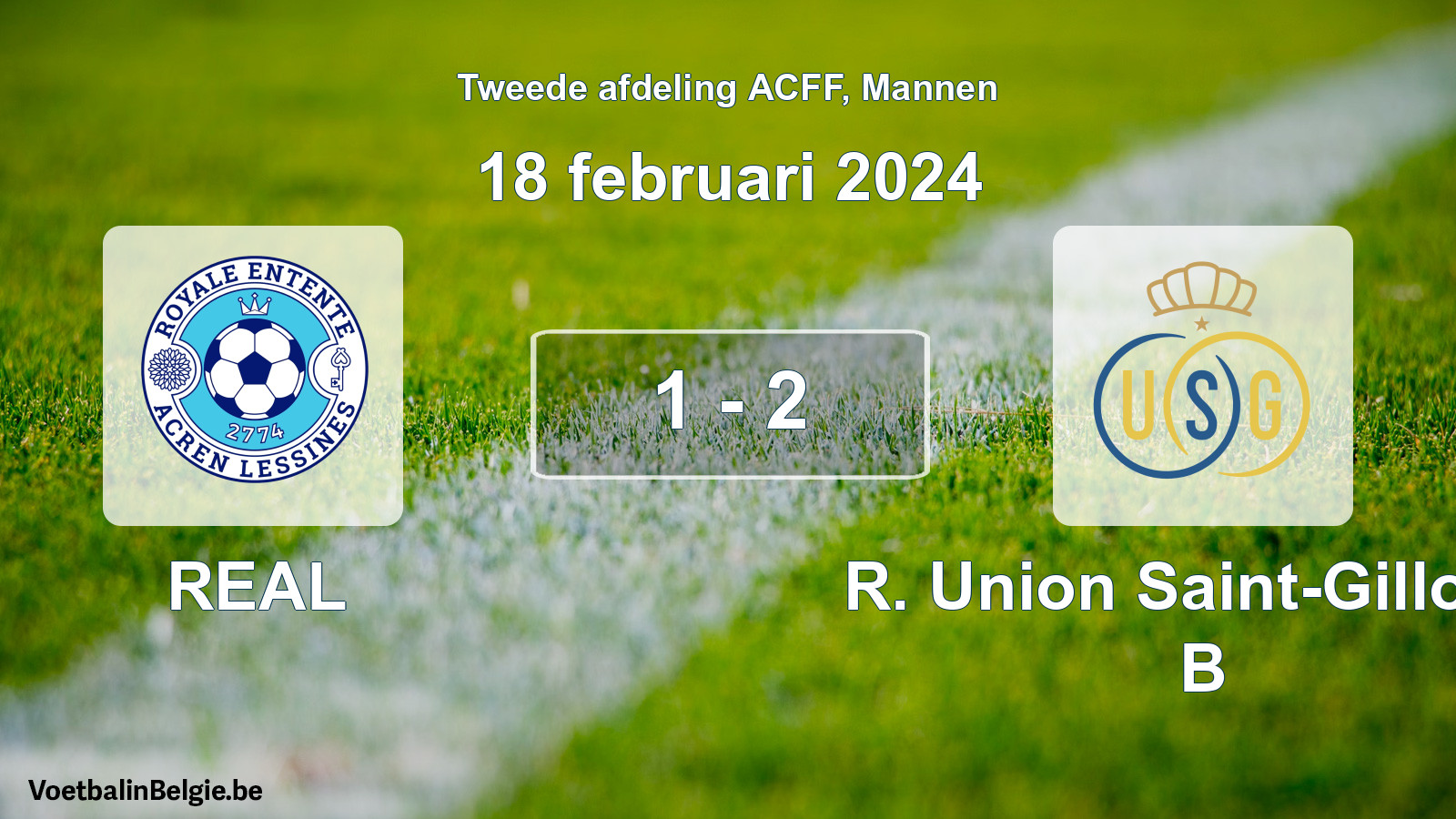Gespeelde wedstrijd mannenvoetbal: REAL - R. Union Saint-Gilloise B 1 - 2 (18 februari 2024)