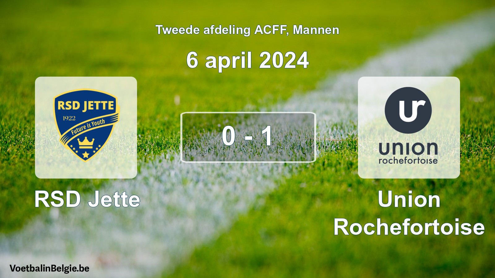 Gespeelde wedstrijd mannenvoetbal: RSD Jette - Union Rochefortoise 0 - 1 (6 april 2024)