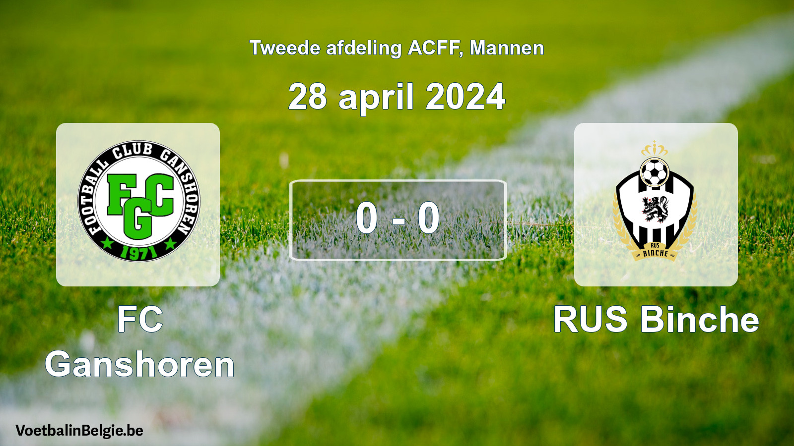Gespeelde wedstrijd mannenvoetbal: FC Ganshoren - RUS Binche 0 - 0 (28 april 2024)