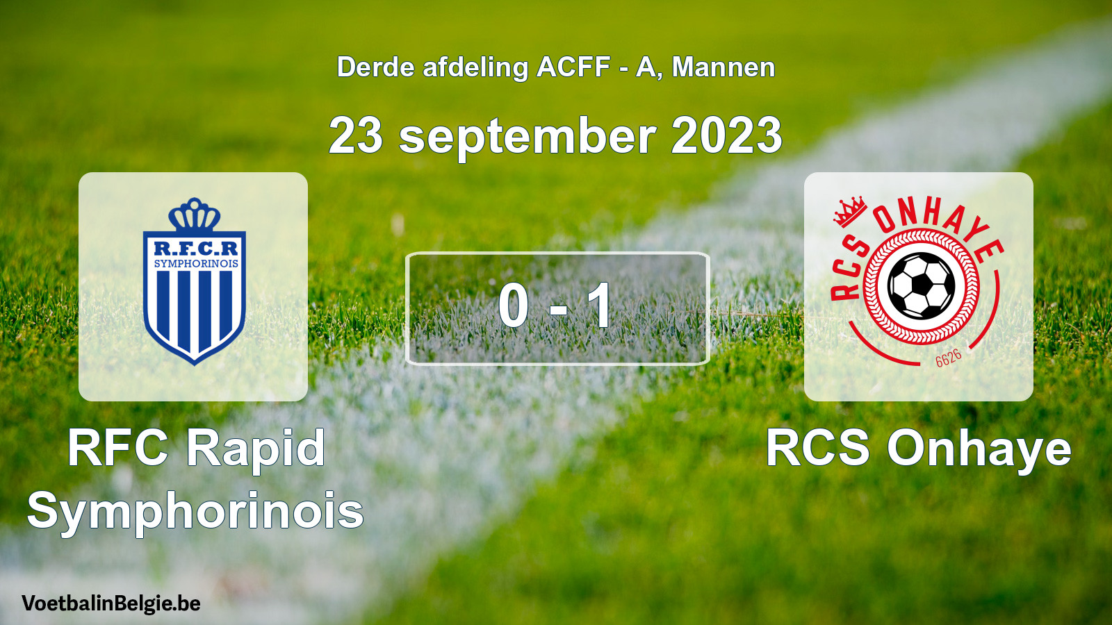 Gespeelde wedstrijd mannenvoetbal: RFC Rapid Symphorinois - RCS Onhaye 0 - 1 (23 september 2023)