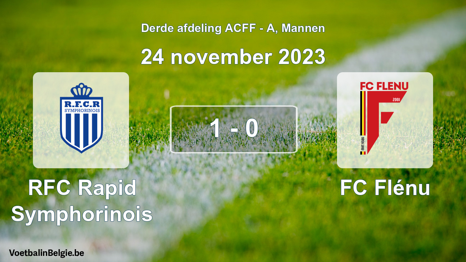 Gespeelde wedstrijd mannenvoetbal: RFC Rapid Symphorinois - FC Flénu 1 - 0 (24 november 2023)