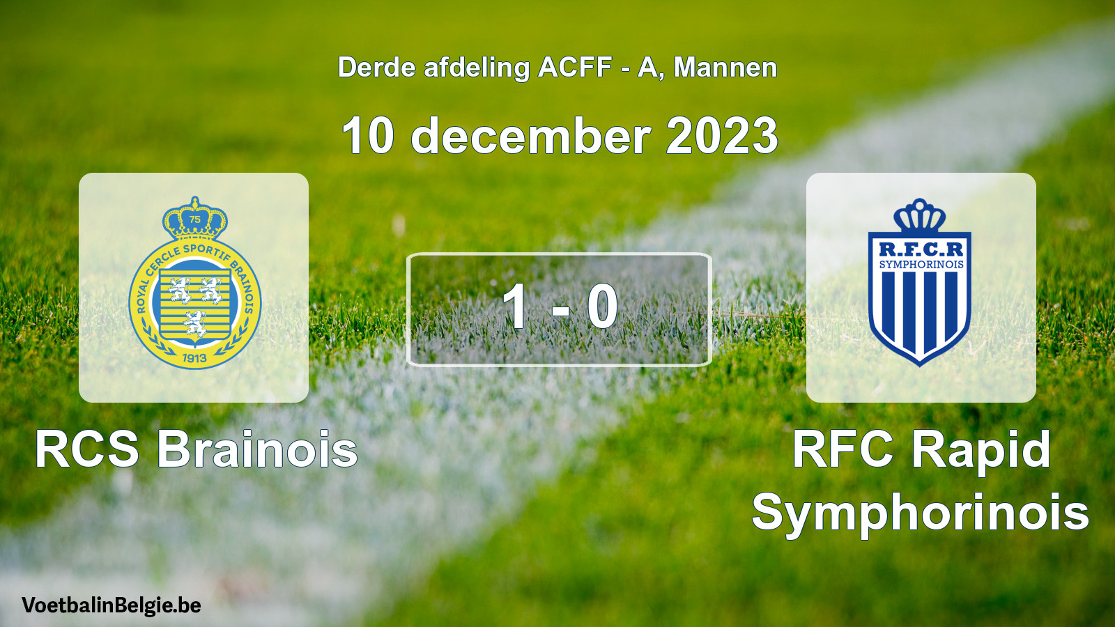Gespeelde wedstrijd mannenvoetbal: RCS Brainois - RFC Rapid Symphorinois 1 - 0 (10 december 2023)