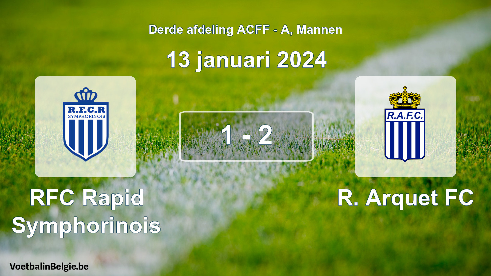 Gespeelde wedstrijd mannenvoetbal: RFC Rapid Symphorinois - R. Arquet FC 1 - 2 (13 januari 2024)
