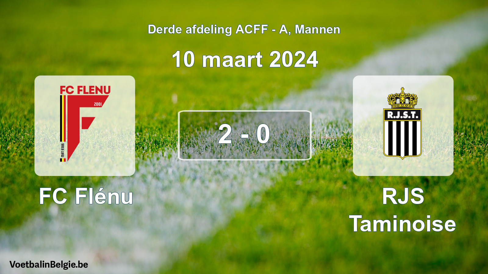 Gespeelde wedstrijd mannenvoetbal: FC Flénu - RJS Taminoise 2 - 0 (10 maart 2024)