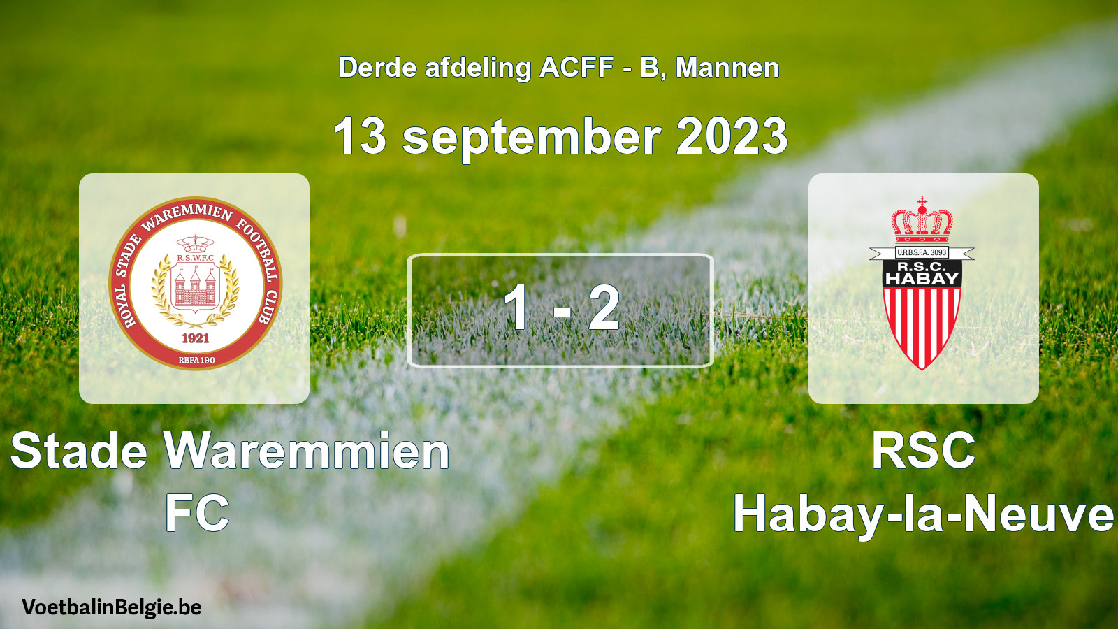 Gespeelde wedstrijd mannenvoetbal: R. Stade Waremmien FC - RSC Habay-la-Neuve 1 - 2 (13 september 2023)