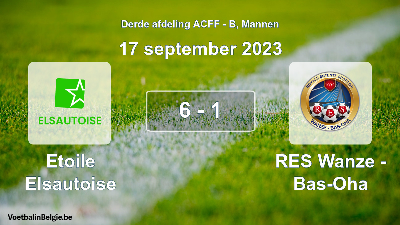 Gespeelde wedstrijd mannenvoetbal: Etoile Elsautoise - RES Wanze - Bas-Oha 6 - 1 (17 september 2023)