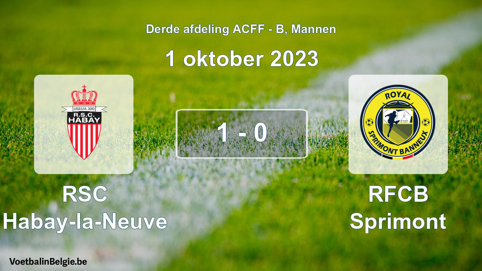 Gespeelde wedstrijd mannenvoetbal: RSC Habay-la-Neuve - RFCB Sprimont 1 - 0 (1 oktober 2023)