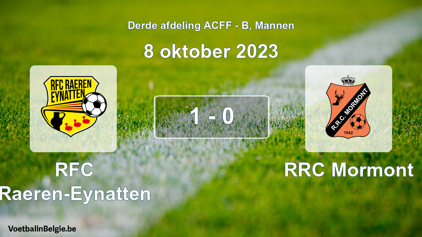 Gespeelde wedstrijd mannenvoetbal: RFC Raeren-Eynatten - RRC Mormont 1 - 0 (8 oktober 2023)