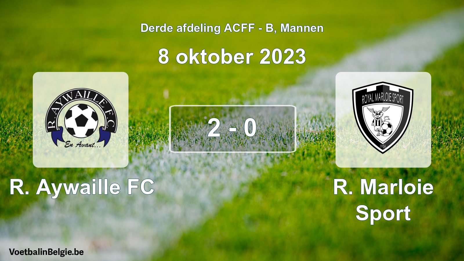 Gespeelde wedstrijd mannenvoetbal: R. Aywaille FC - R. Marloie Sport 2 - 0 (8 oktober 2023)
