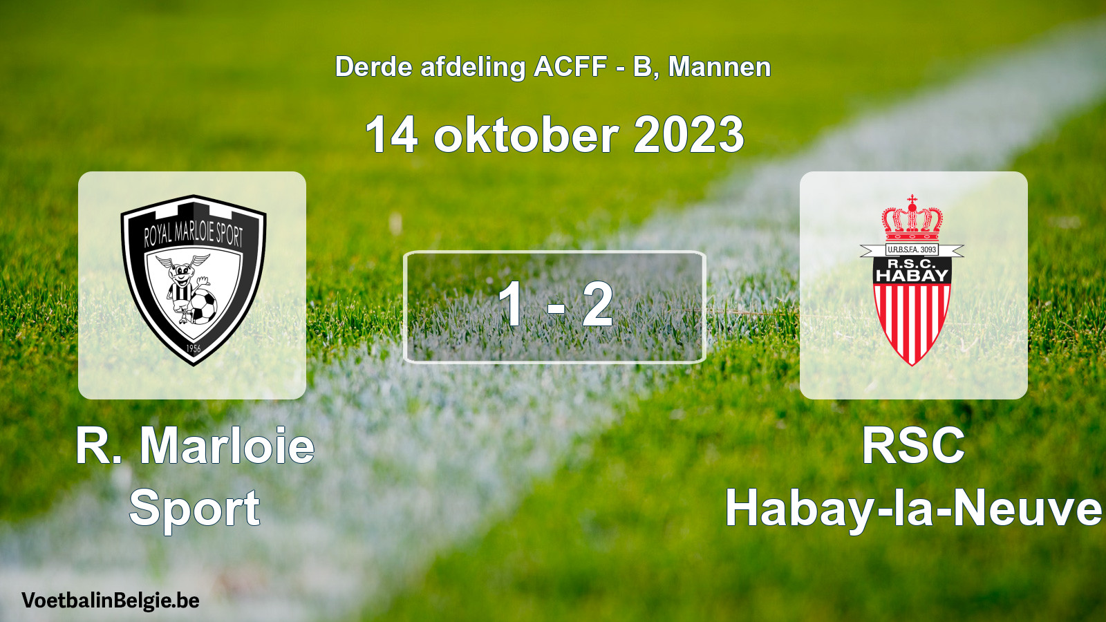 Gespeelde wedstrijd mannenvoetbal: R. Marloie Sport - RSC Habay-la-Neuve 1 - 2 (14 oktober 2023)