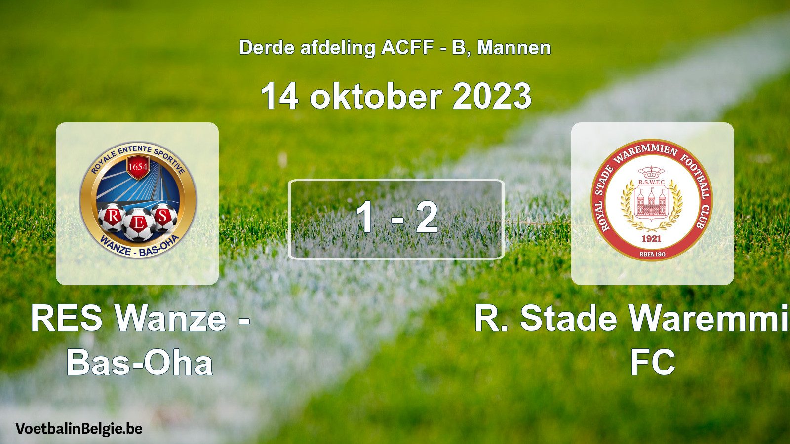 Gespeelde wedstrijd mannenvoetbal: RES Wanze - Bas-Oha - R. Stade Waremmien FC 1 - 2 (14 oktober 2023)