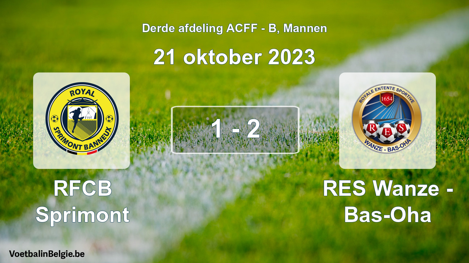 Gespeelde wedstrijd mannenvoetbal: RFCB Sprimont - RES Wanze - Bas-Oha 1 - 2 (21 oktober 2023)