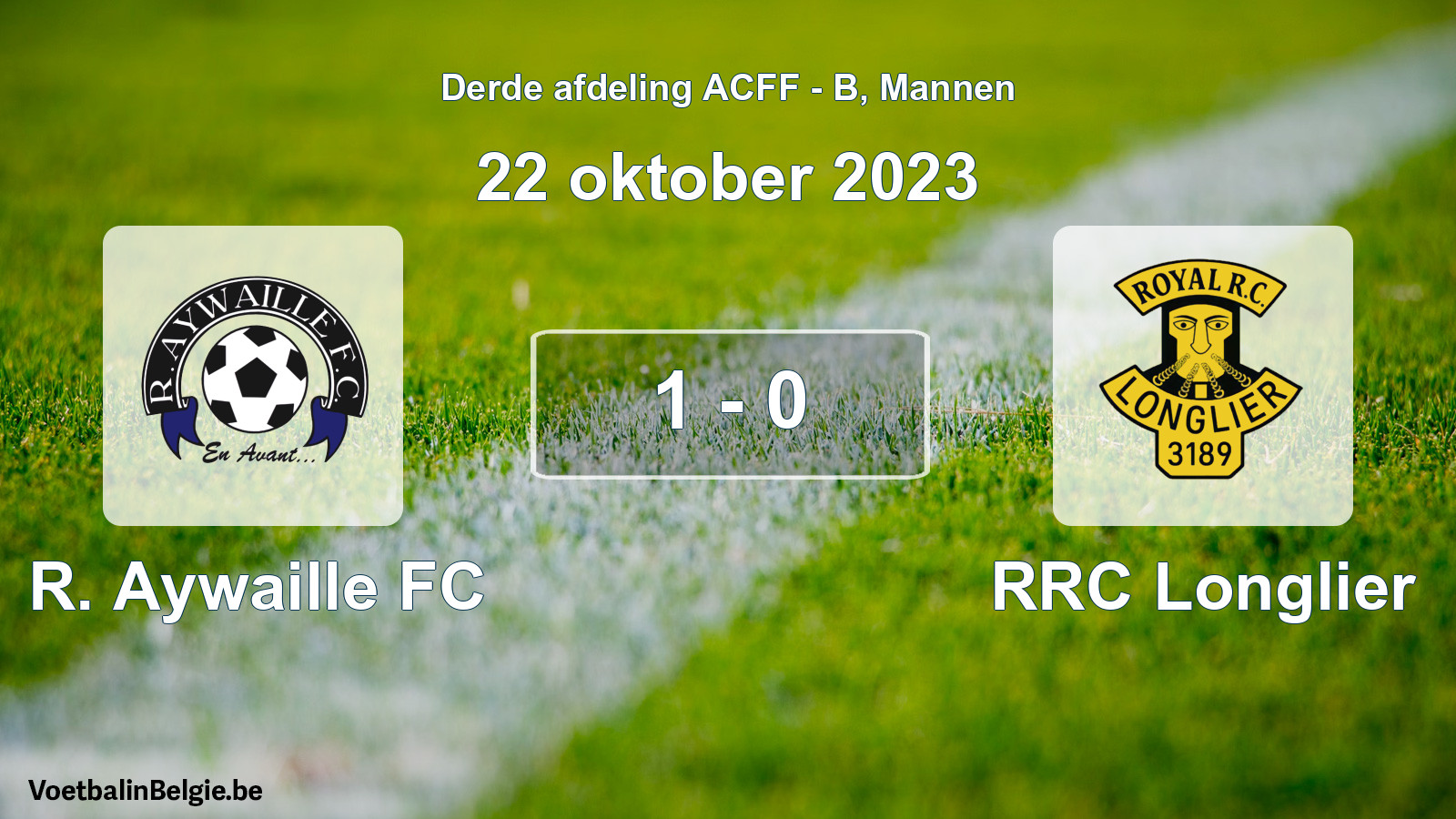 Gespeelde wedstrijd mannenvoetbal: R. Aywaille FC - RRC Longlier 1 - 0 (22 oktober 2023)