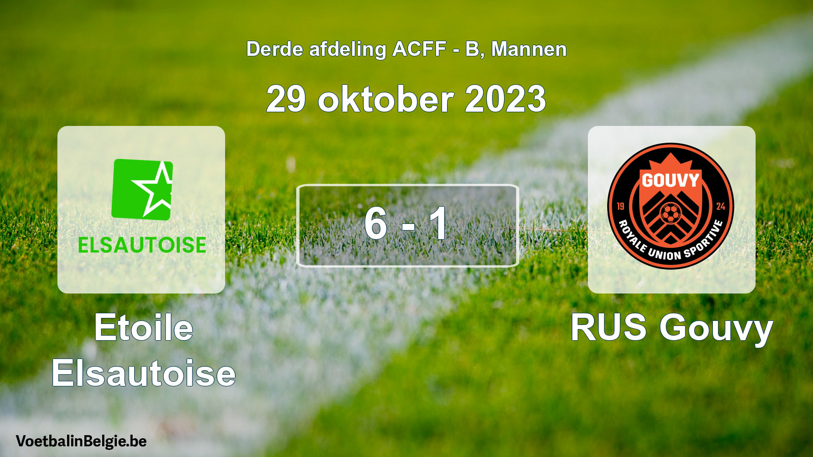 Gespeelde wedstrijd mannenvoetbal: Etoile Elsautoise - RUS Gouvy 6 - 1 (29 oktober 2023)