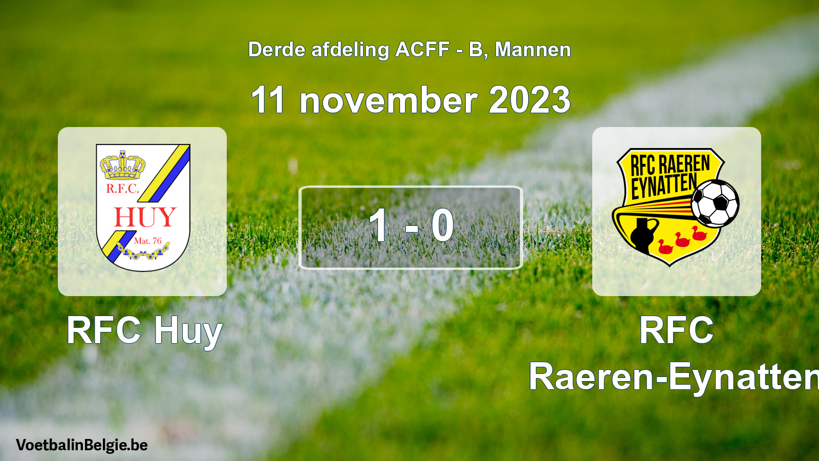 Gespeelde wedstrijd mannenvoetbal: RFC Huy - RFC Raeren-Eynatten 1 - 0 (11 november 2023)