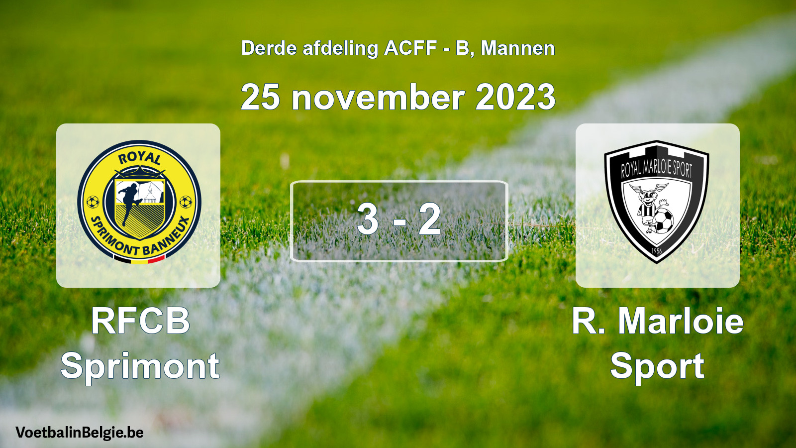 Gespeelde wedstrijd mannenvoetbal: RFCB Sprimont - R. Marloie Sport 3 - 2 (25 november 2023)