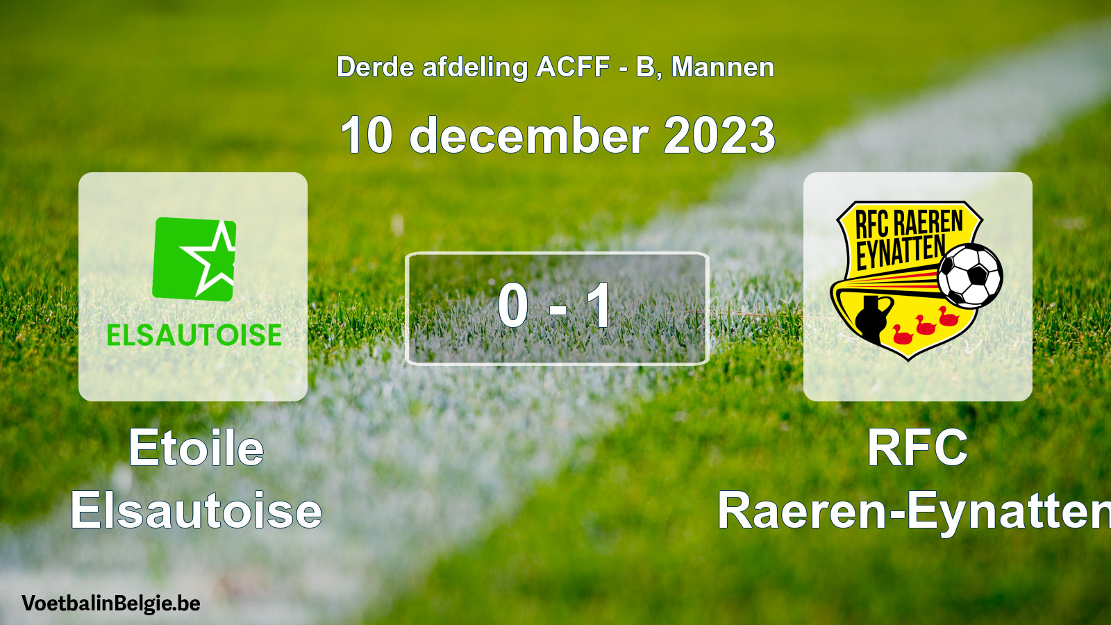 Gespeelde wedstrijd mannenvoetbal: Etoile Elsautoise - RFC Raeren-Eynatten 0 - 1 (10 december 2023)