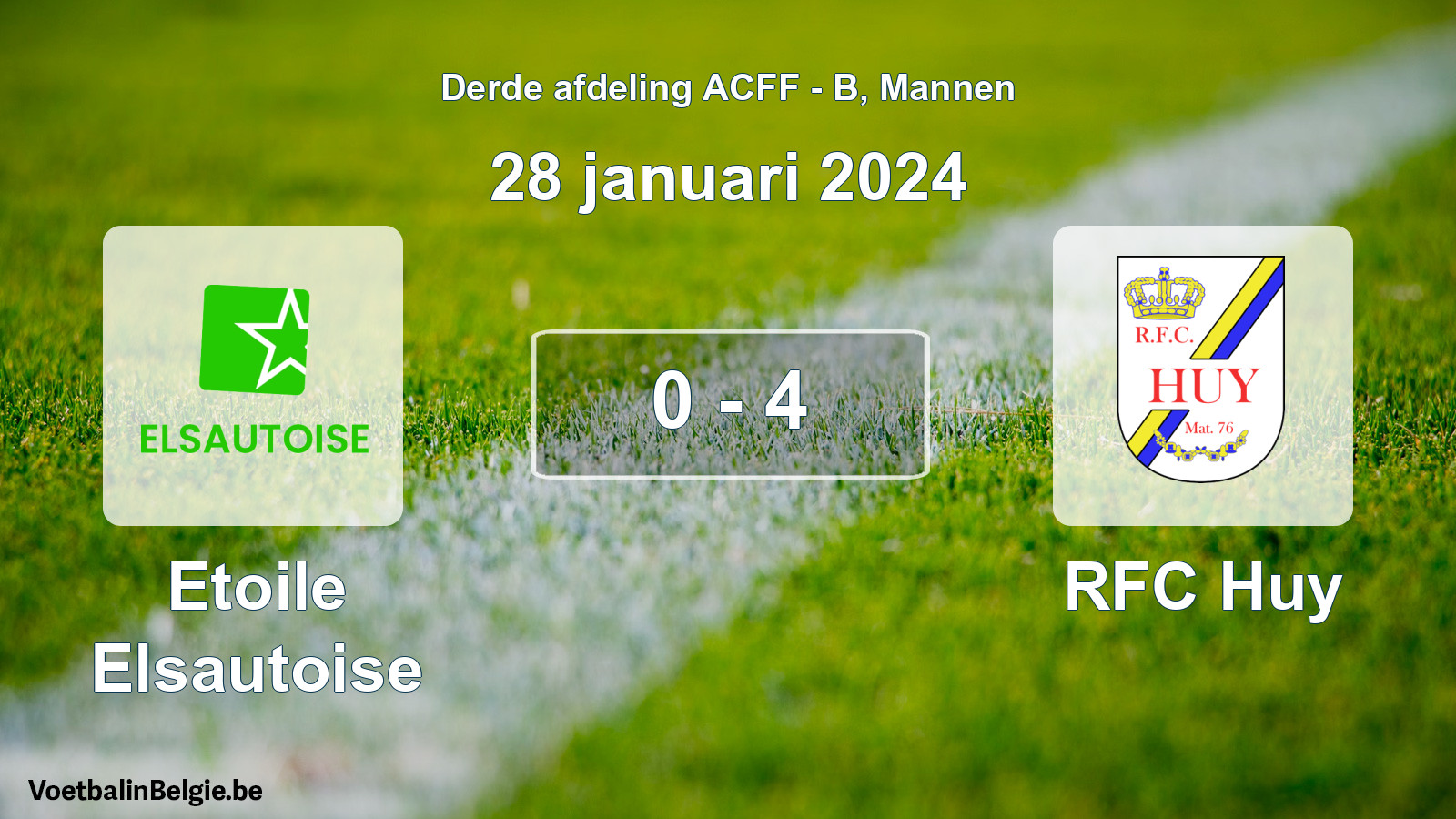 Gespeelde wedstrijd mannenvoetbal: Etoile Elsautoise - RFC Huy 0 - 4 (28 januari 2024)