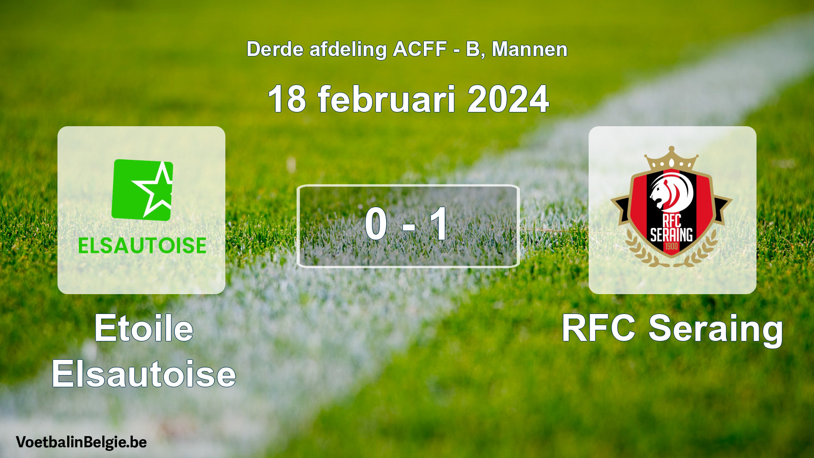 Gespeelde wedstrijd mannenvoetbal: Etoile Elsautoise - RFC Seraing 0 - 1 (18 februari 2024)