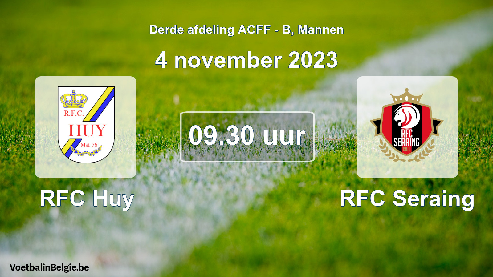 Geplande wedstrijd mannenvoetbal: RFC Huy - RFC Seraing (4 november 2023)