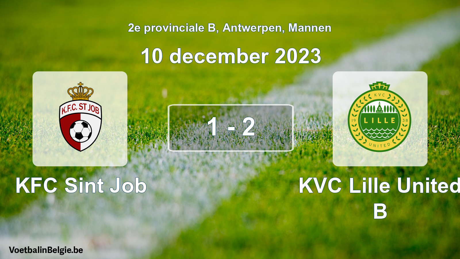 Gespeelde wedstrijd mannenvoetbal: KFC Sint Job - KVC Lille United B 1 - 2 (10 december 2023)