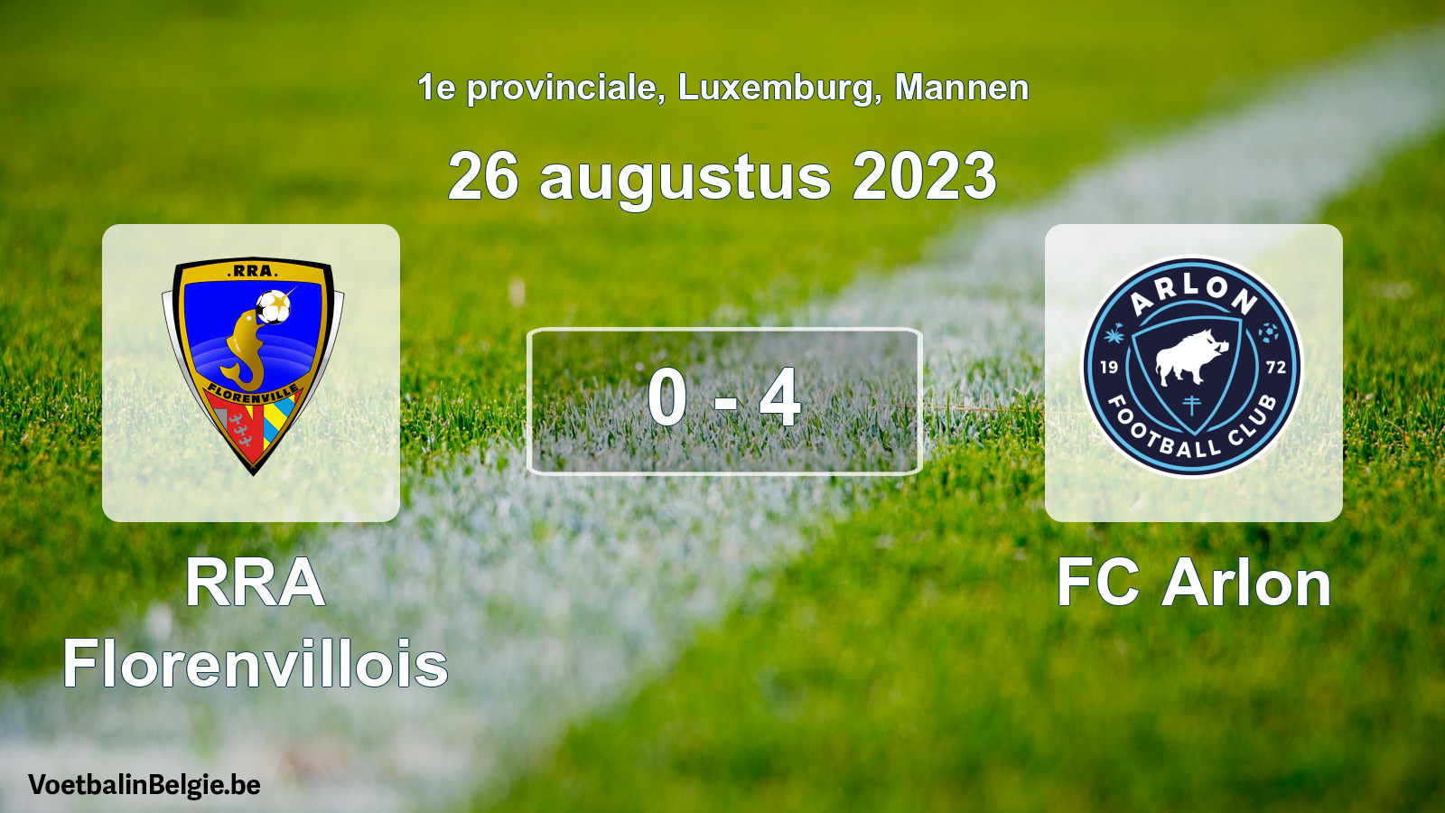 Gespeelde wedstrijd mannenvoetbal: RRA Florenvillois - FC Arlon 0 - 4 (26 augustus 2023)