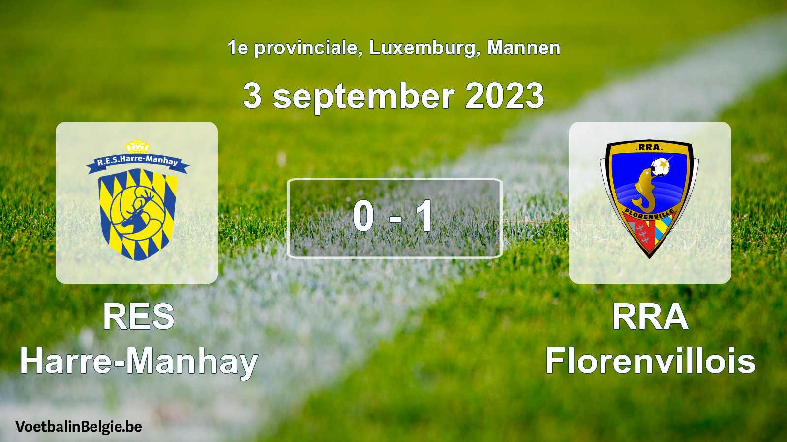 Gespeelde wedstrijd mannenvoetbal: RES Harre-Manhay - RRA Florenvillois 0 - 1 (3 september 2023)