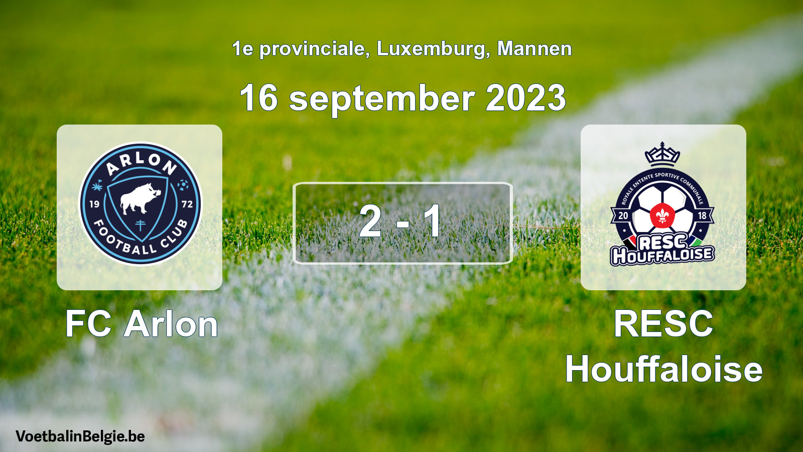 Gespeelde wedstrijd mannenvoetbal: FC Arlon - RESC Houffaloise 2 - 1 (16 september 2023)
