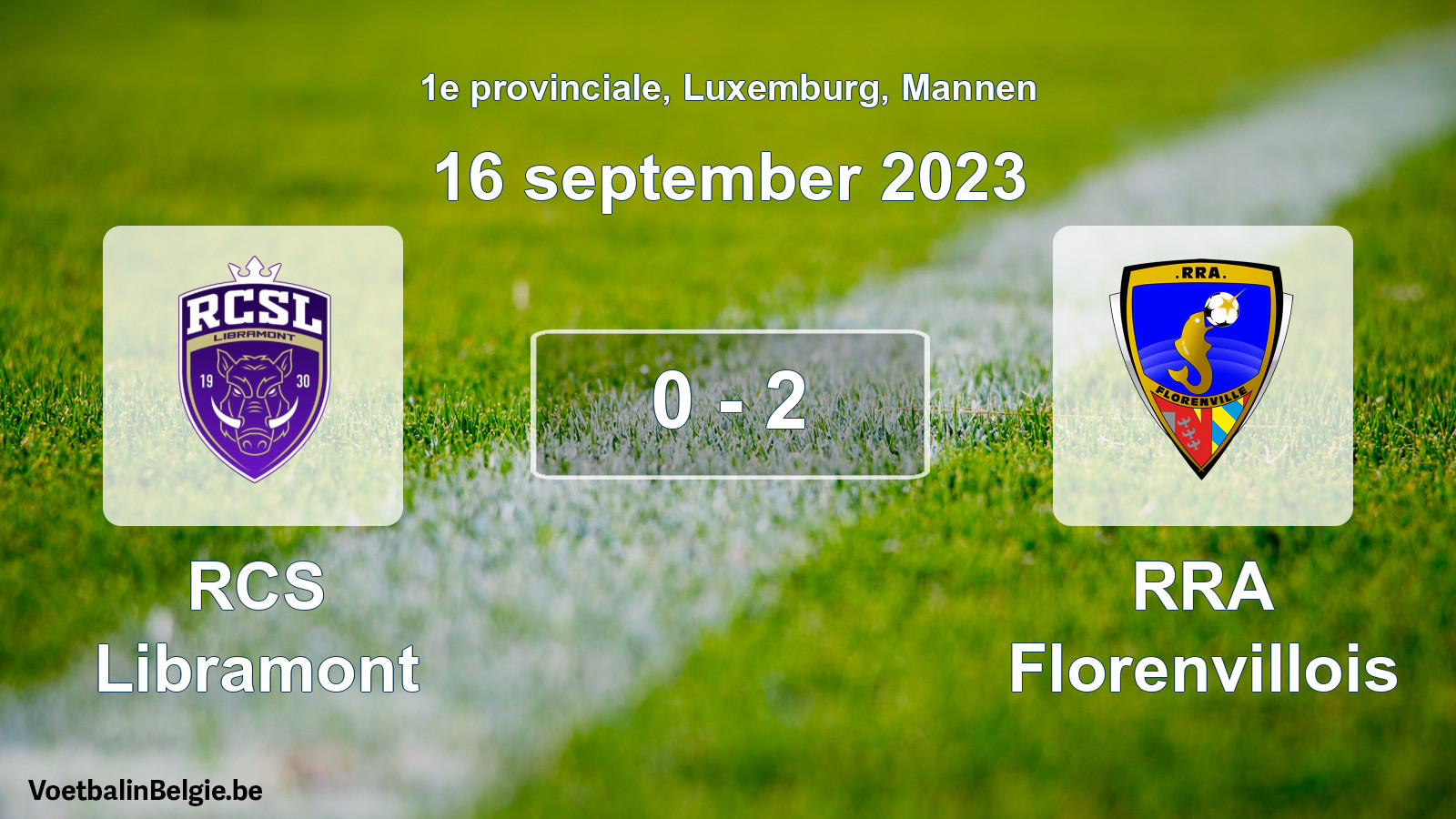 Gespeelde wedstrijd mannenvoetbal: RCS Libramont - RRA Florenvillois 0 - 2 (16 september 2023)