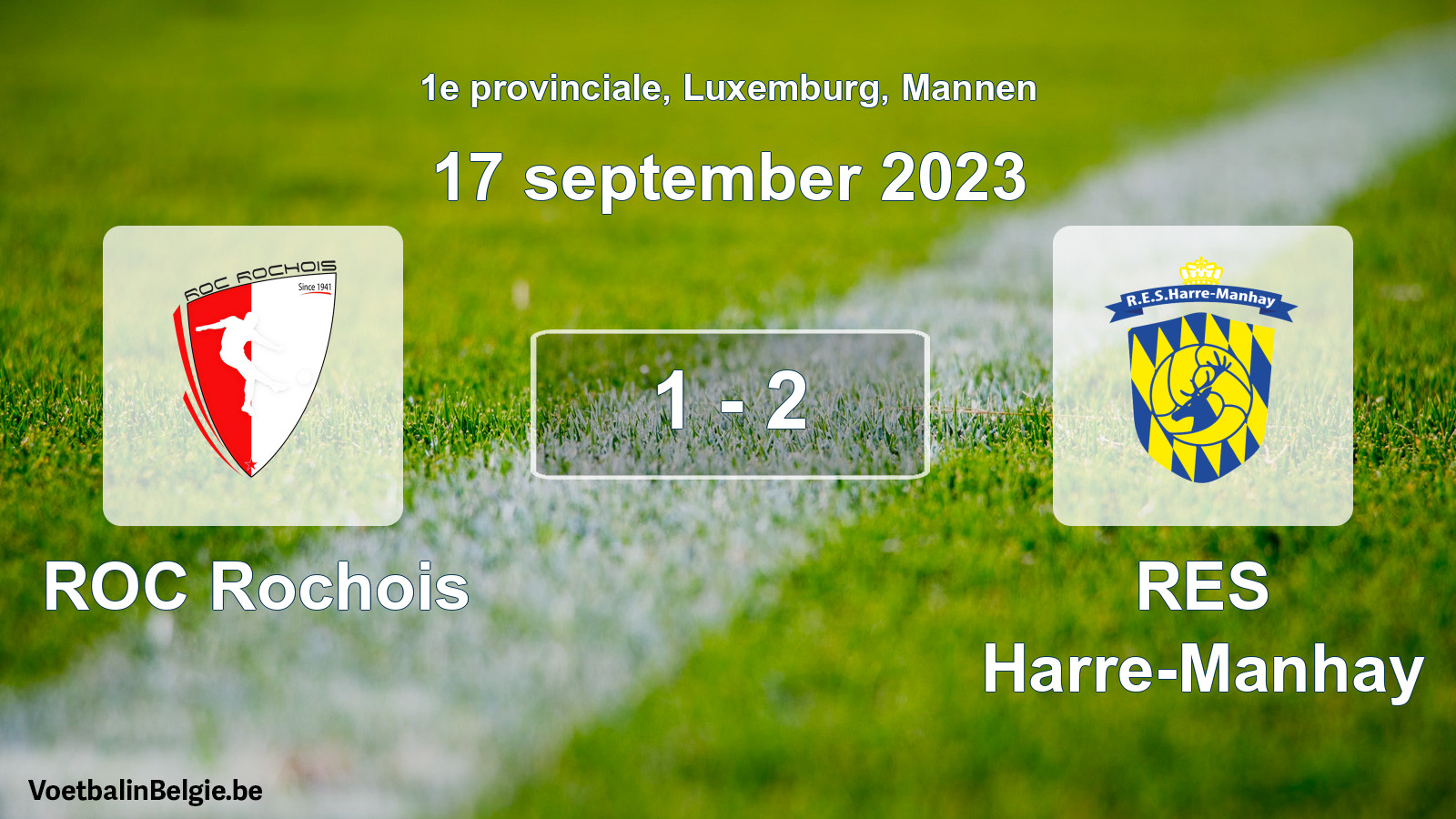 Gespeelde wedstrijd mannenvoetbal: ROC Rochois - RES Harre-Manhay 1 - 2 (17 september 2023)