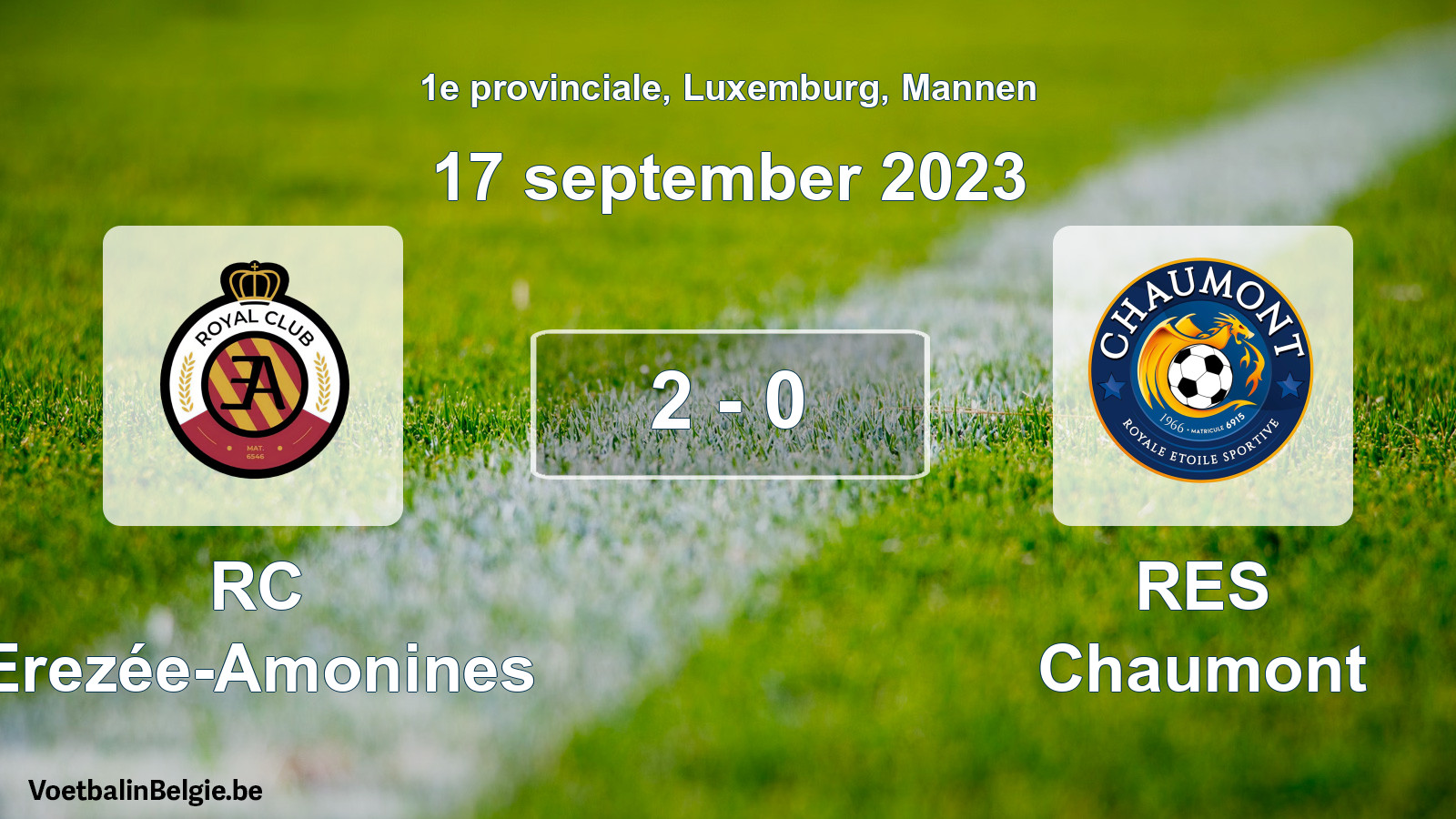 Gespeelde wedstrijd mannenvoetbal: RC Erezée-Amonines - RES Chaumont 2 - 0 (17 september 2023)