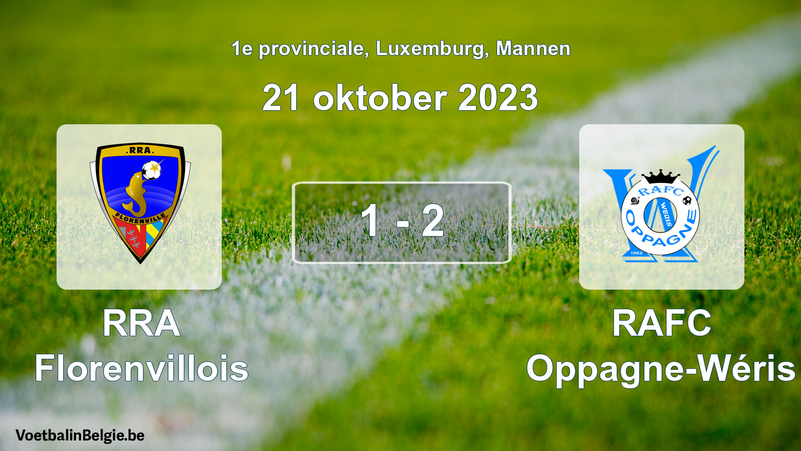 Gespeelde wedstrijd mannenvoetbal: RRA Florenvillois - RAFC Oppagne-Wéris 1 - 2 (21 oktober 2023)