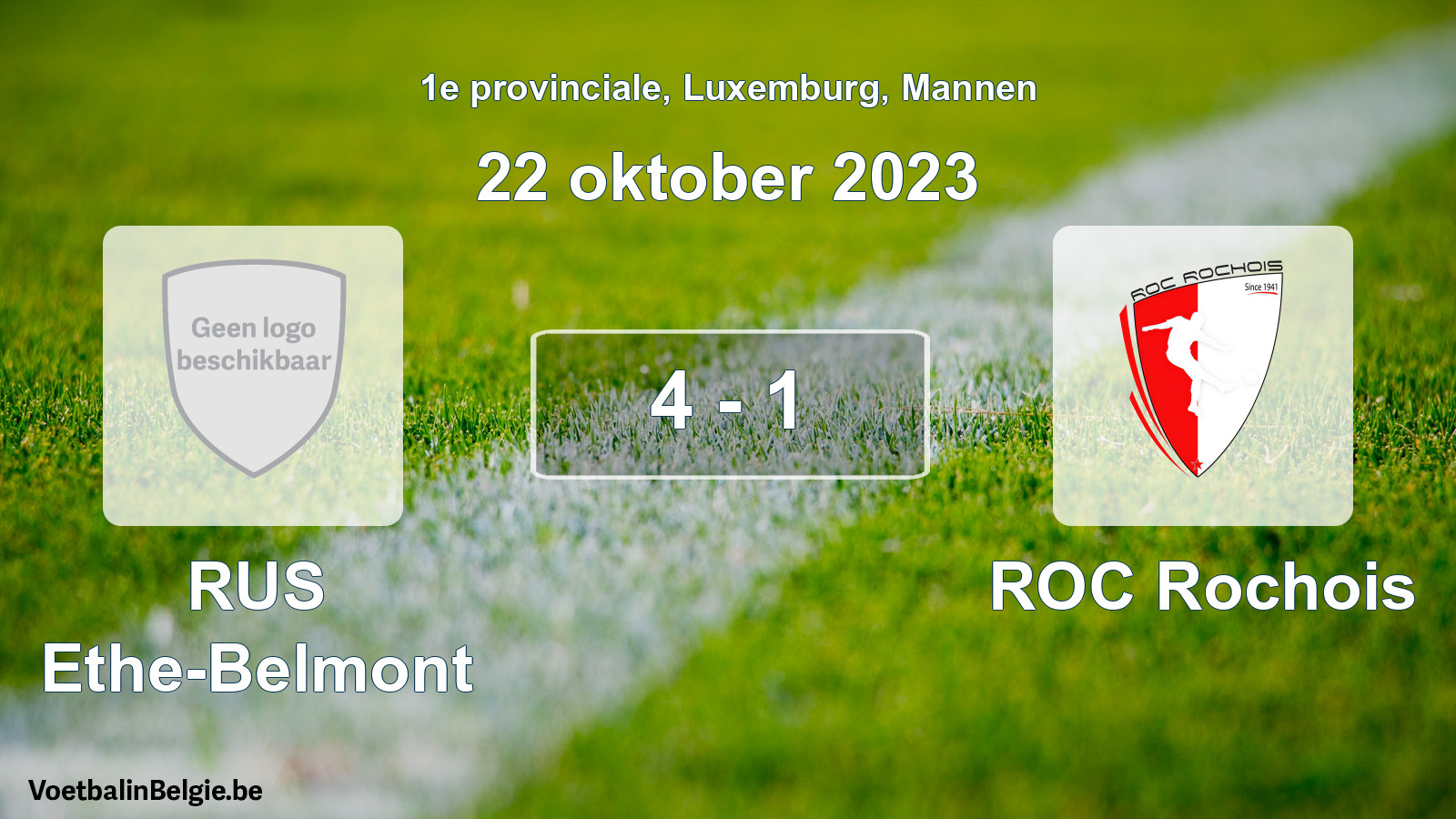 Gespeelde wedstrijd mannenvoetbal: RUS Ethe-Belmont - ROC Rochois 4 - 1 (22 oktober 2023)